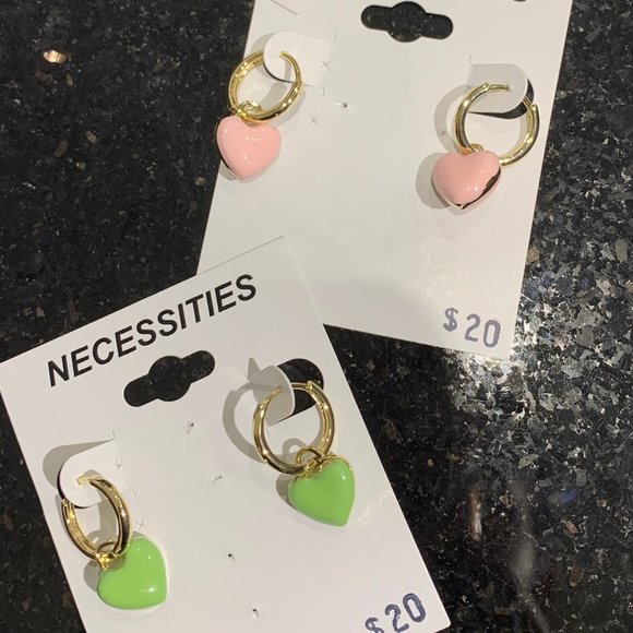 COLOURFUL HEART EARRINGS - Picture 3 of 4